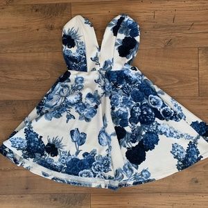 strapless floral minidress, size xs